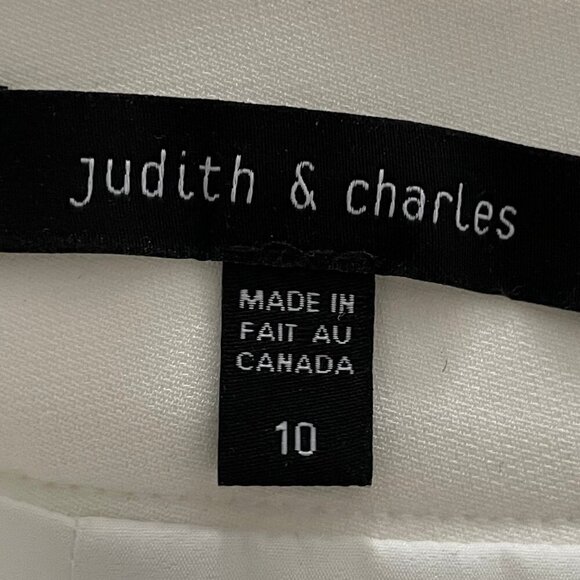 Judith & Charles Classic A-Line Lined Triacetate Poly Blend Skirt White Sz 10 - Picture 8 of 12